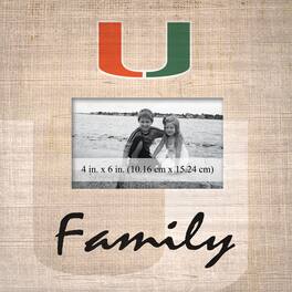 Fan Creations - Miami Hurricanes 10'' x 10'' Burlap Pattern Frame - Multicolor