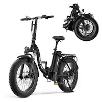 HiBoy - EX6F Foldable Electric Bike w/ 75 mi Max Operating Range & 25 mph Max Speed - 67.7*24.2*50.8 - Black - Angle_Zoom