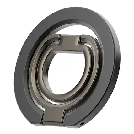Front. UUCOVER - Magnetic Ring Holder Dual-Side Magnets Gym Phone Ring Grip Rotating Kickstand Compatible with MagSafe Magnetic Car Mount - Black.