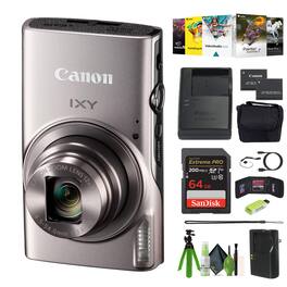 Canon - Compact Camera IXY 650 12x Optical Zoom IXY650 Bundle (International Version) - Silver