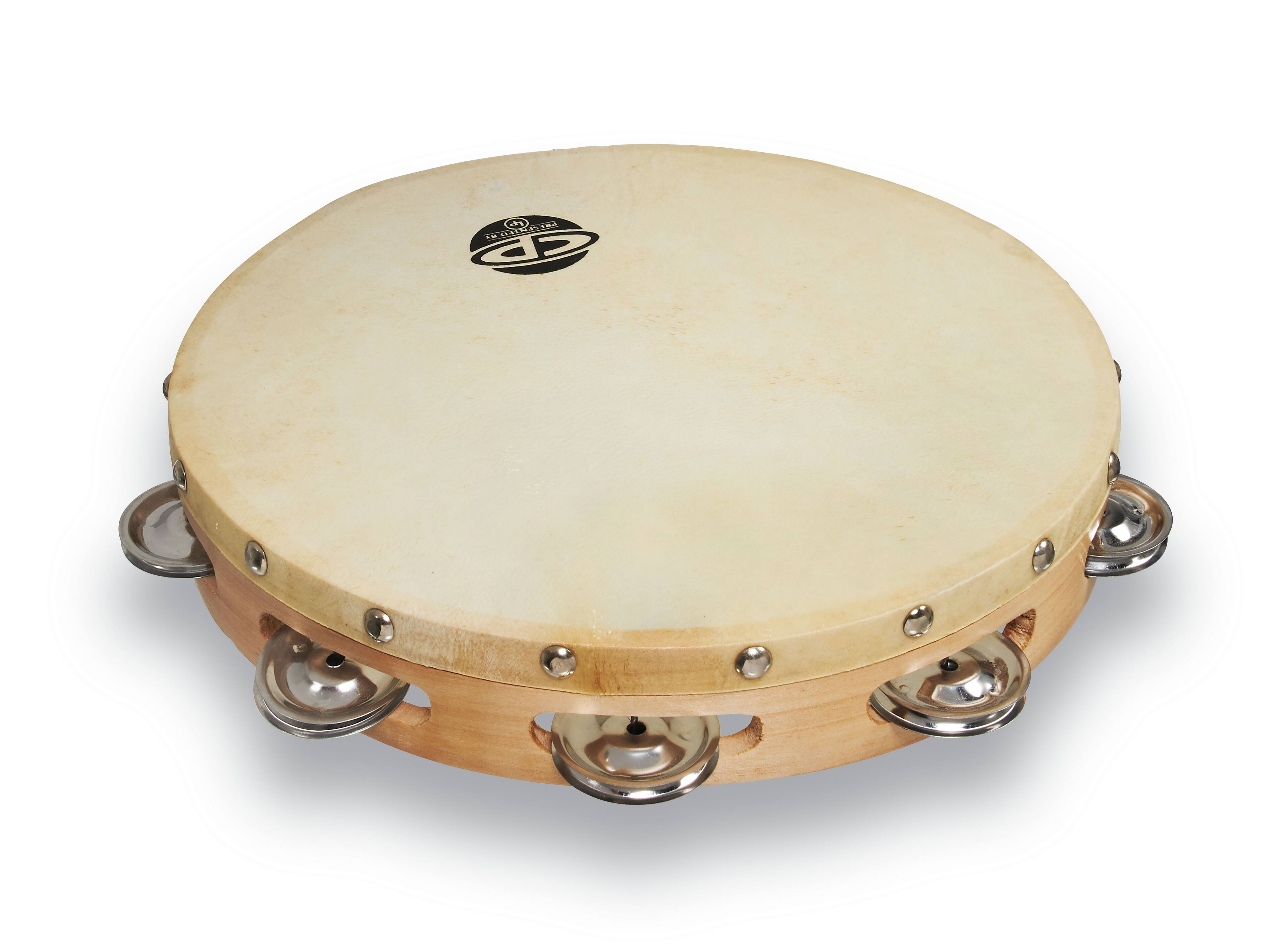 Angle. Latin Percussion - CP Single Row Head Tambourine Steel, 10".