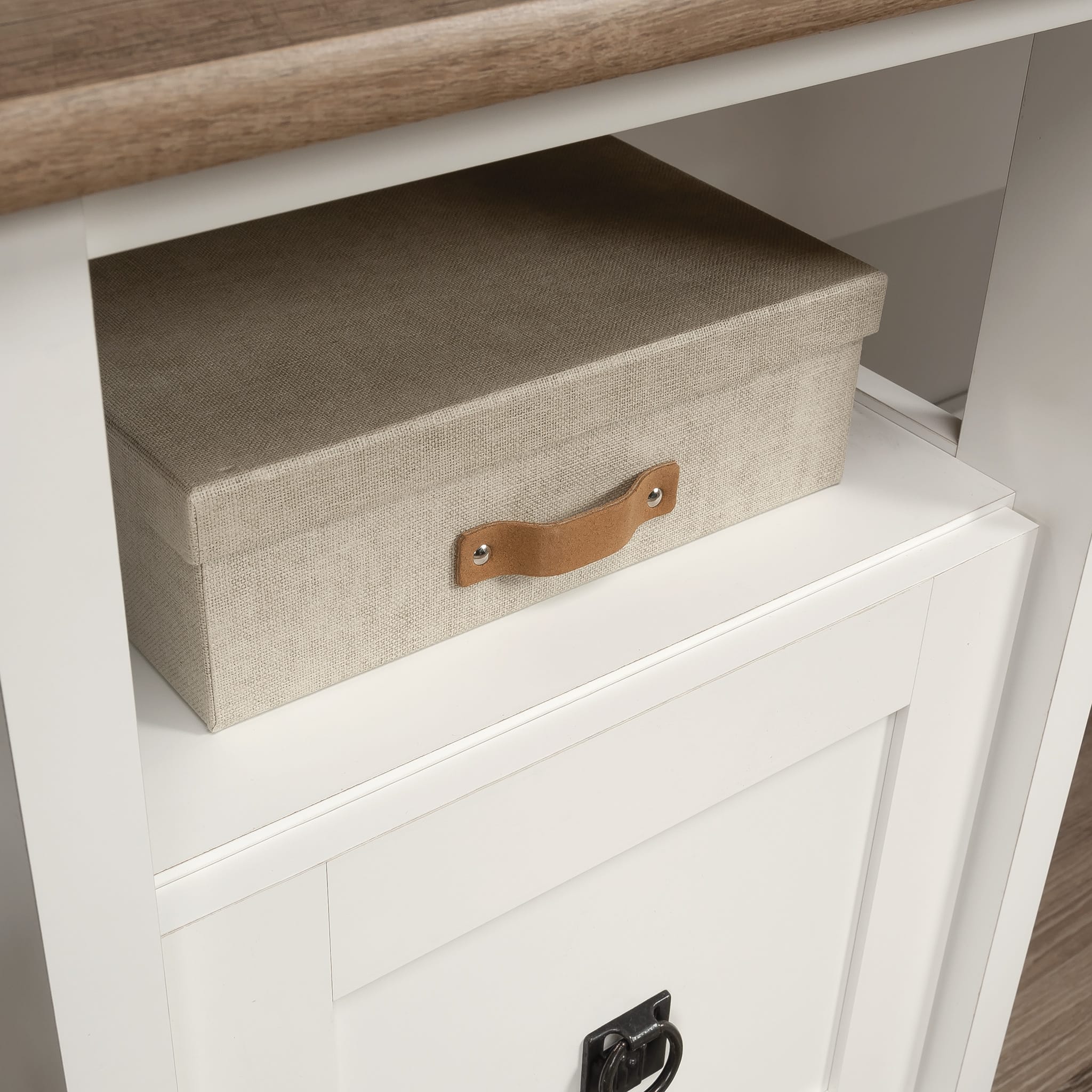 Alt View 11. Sauder - August Hill L-Desk - Soft White - Soft White.