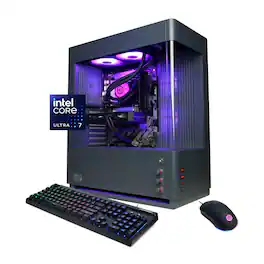 CyberPowerPC - Gaming Desktop - Intel Core Ultra 7 265F 2025 - NVIDIA GeForce RTX 5060 Ti 8GB - 16GB DDR5 Memory - 1TB SSD Storage - Gray