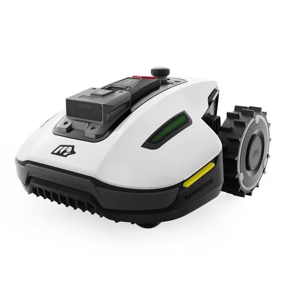 Front. MAMMOTION - Mammotion YUKA mini 600H Robot Lawn Mower,Auto Mapping, AI Obstacle Avoidance, Dual Cutting Discs,APP Control,Multi-Zone - White.
