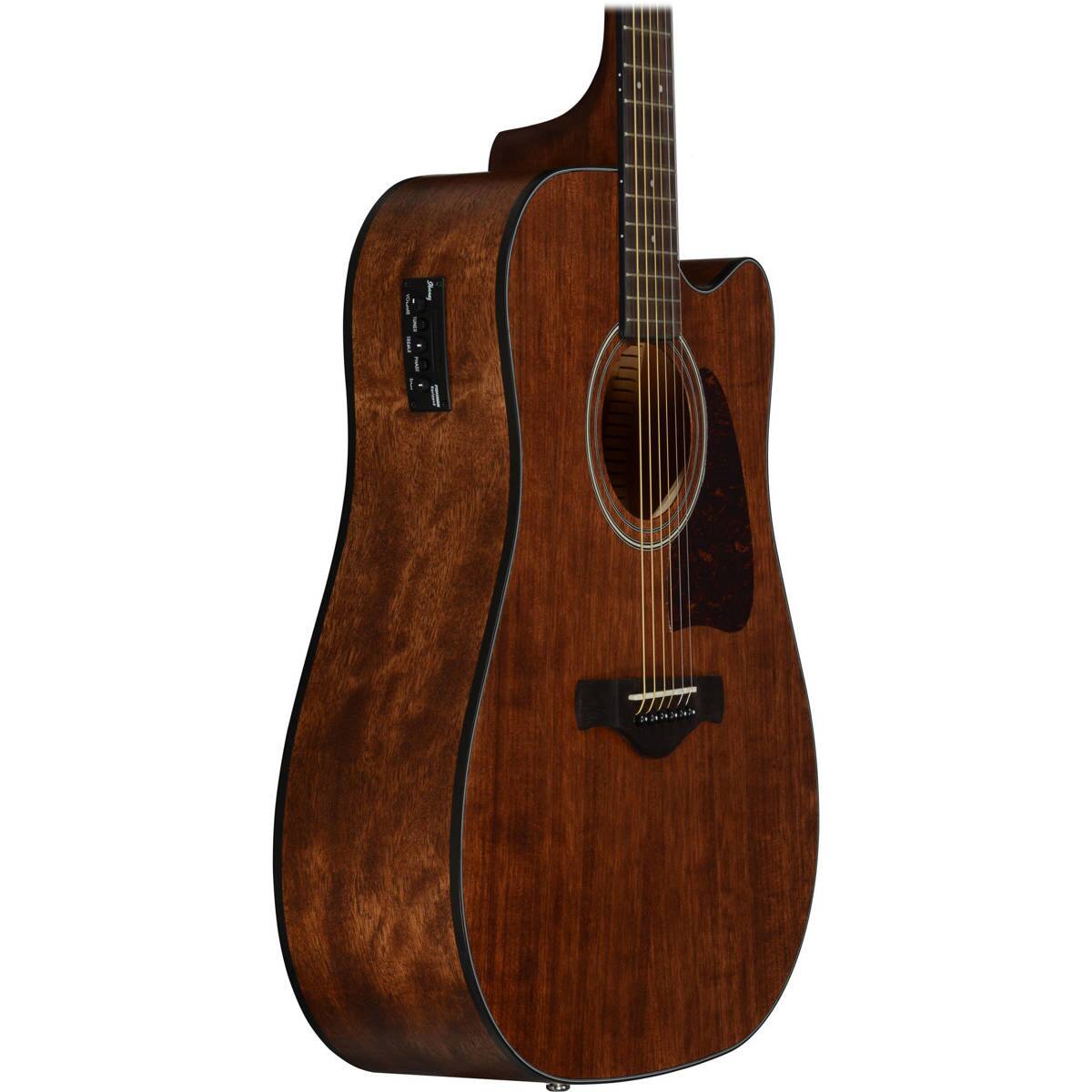 Alt View 1. Ibanez - Ibanez Artwood Series AW54CE Cutaway Dreadnought Acoustic Electric Guitar, Rosewood Fretboard, Open Pore Natural.