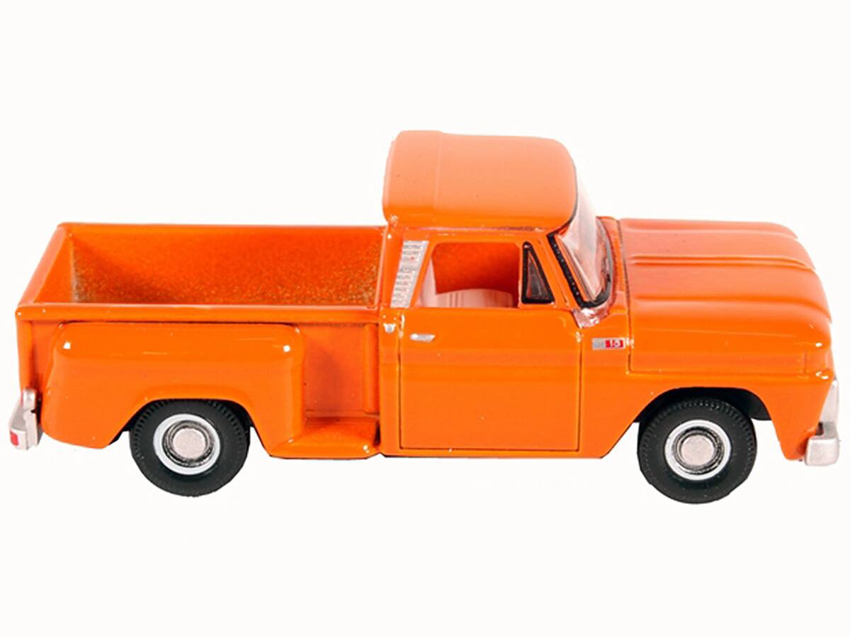 Angle. Oxford Diecast - 1965 Chevrolet C10 Stepside Pickup Truck Orange 1/87 (HO) Scale Diecast Model Car by Oxford Diecast - Orange.