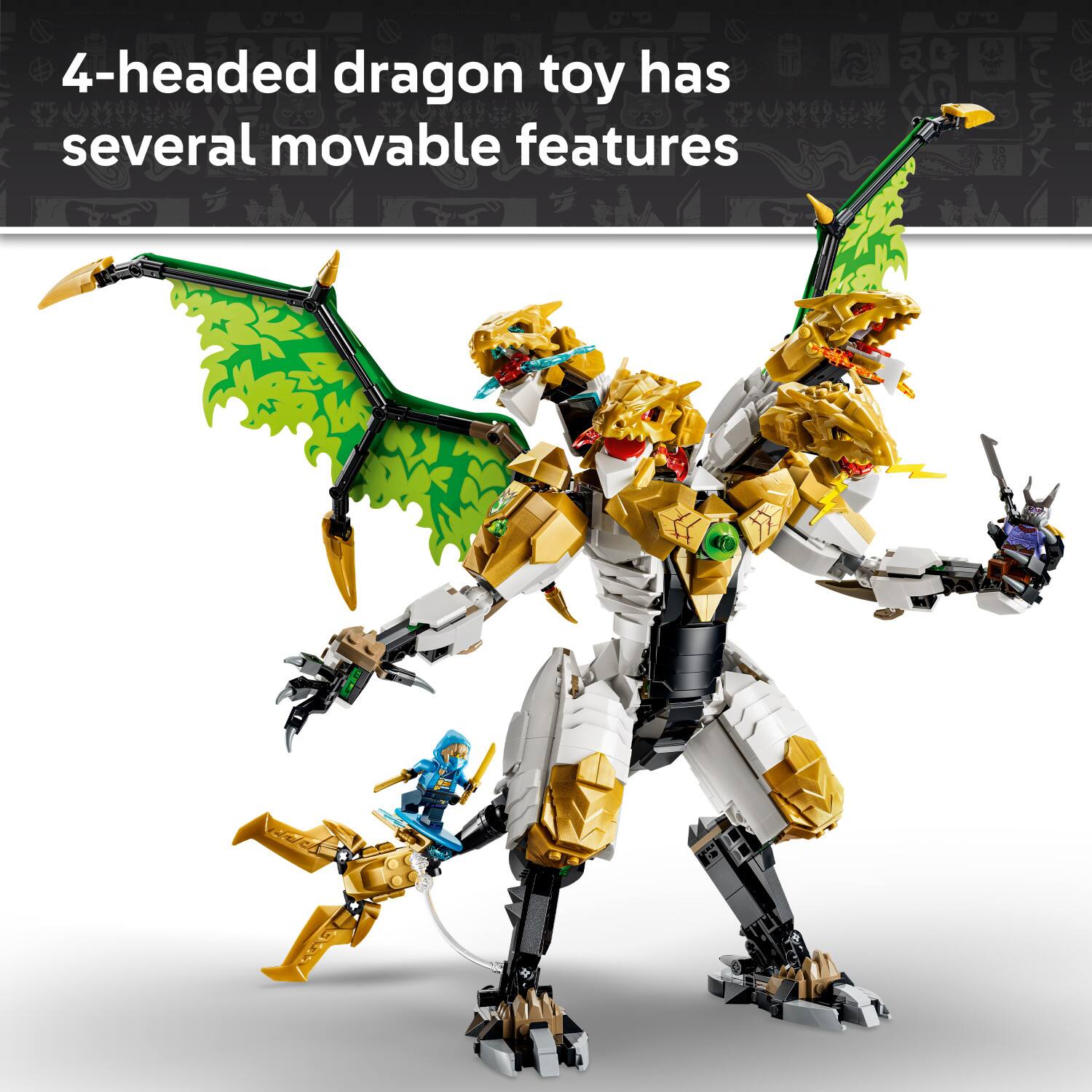 4-headed dragon toy has several movable features