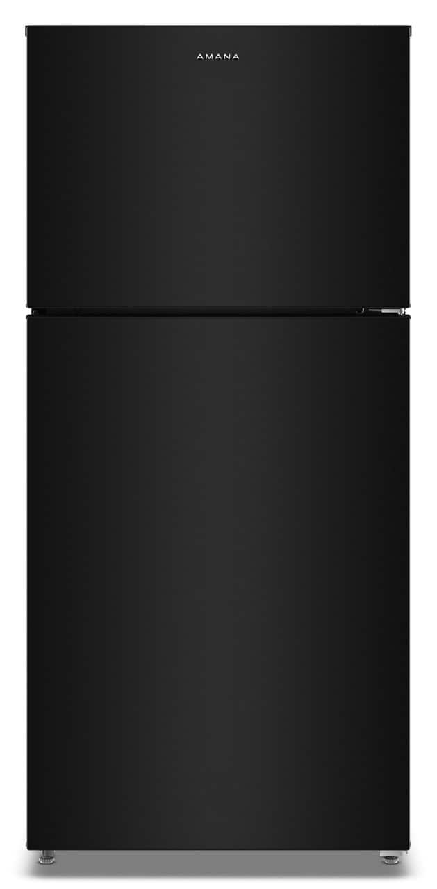 Front. Amana - 30 in. Wide 19 cu. ft. Garage Ready Top-Freezer Refrigerator and - Black.