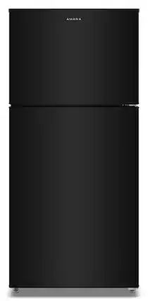 Front. Amana - 19 Cu. Ft.Garage Ready Top-Freezer Refrigerator and - Black.
