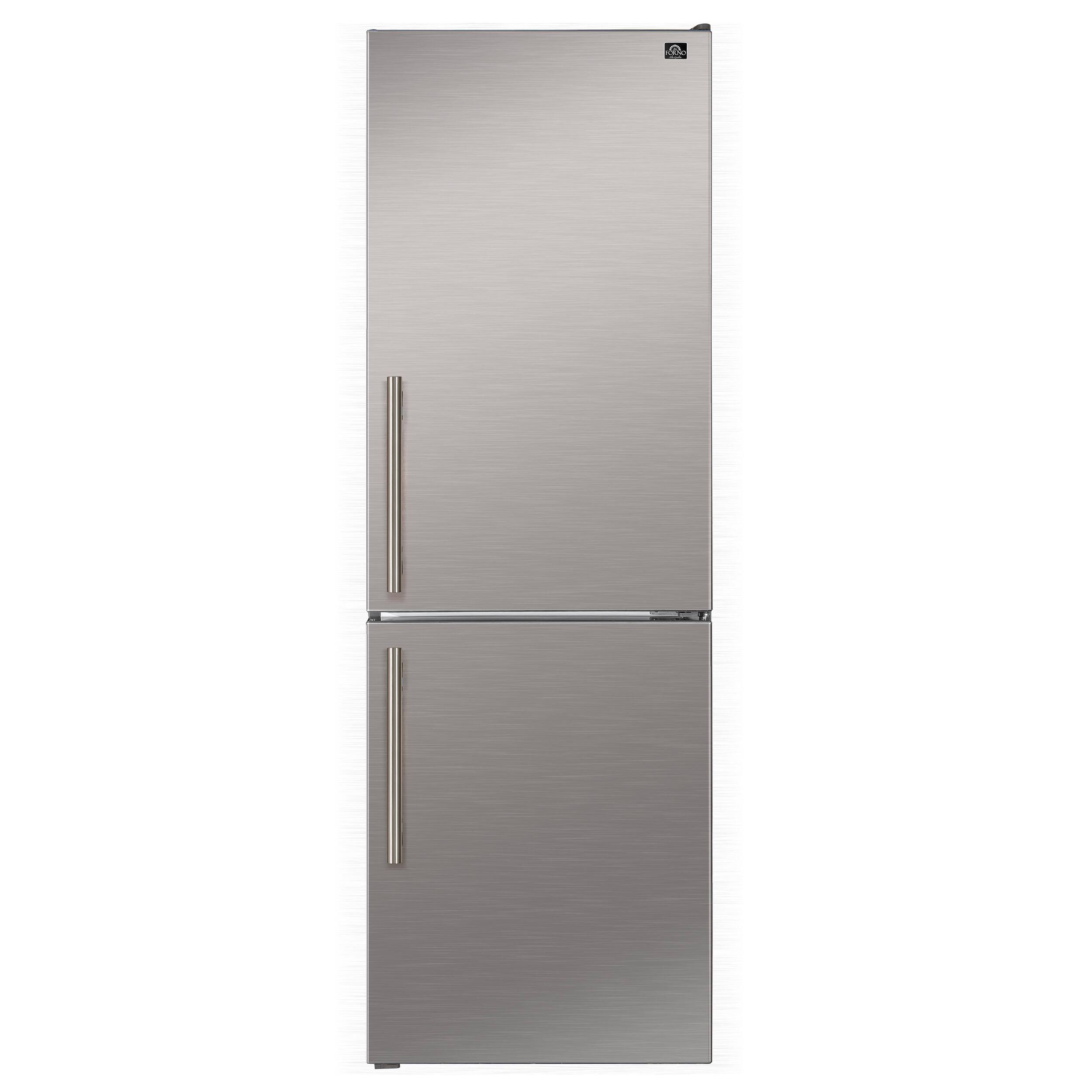 Front. Forno Appliances - Custodia 10.3 Cu. Ft. 24" Bottom Freezer Refrigerator with Right-Hinge Door and Total No Frost - Stainless Steel - Stainless Steel.