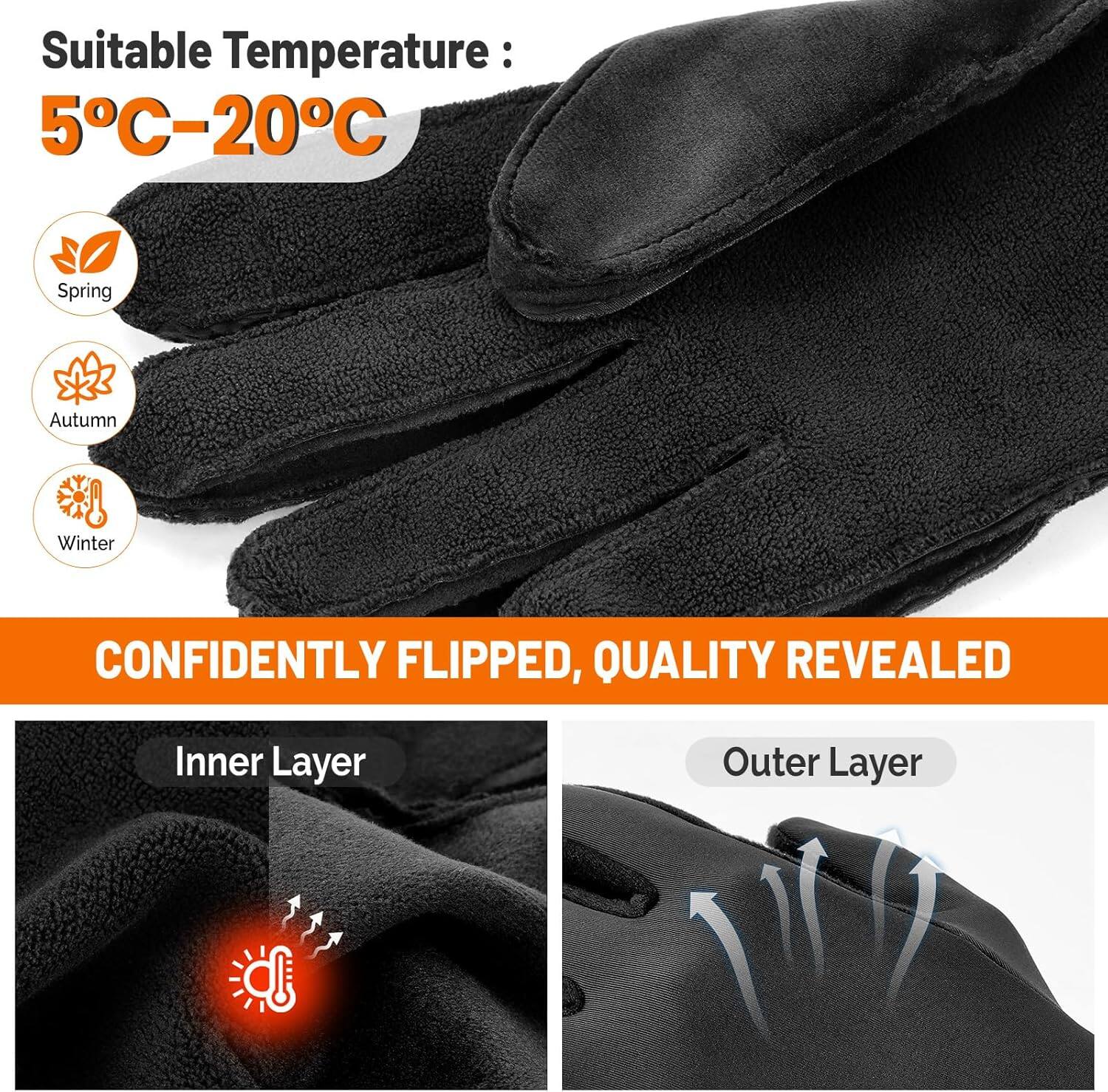 Suitable Temperature:  
5°C–20°C  

Spring  
Autumn  
Winter  

CONFIDENTLY FLIPPED, QUALITY REVEALED  

Inner Layer  
Outer Layer