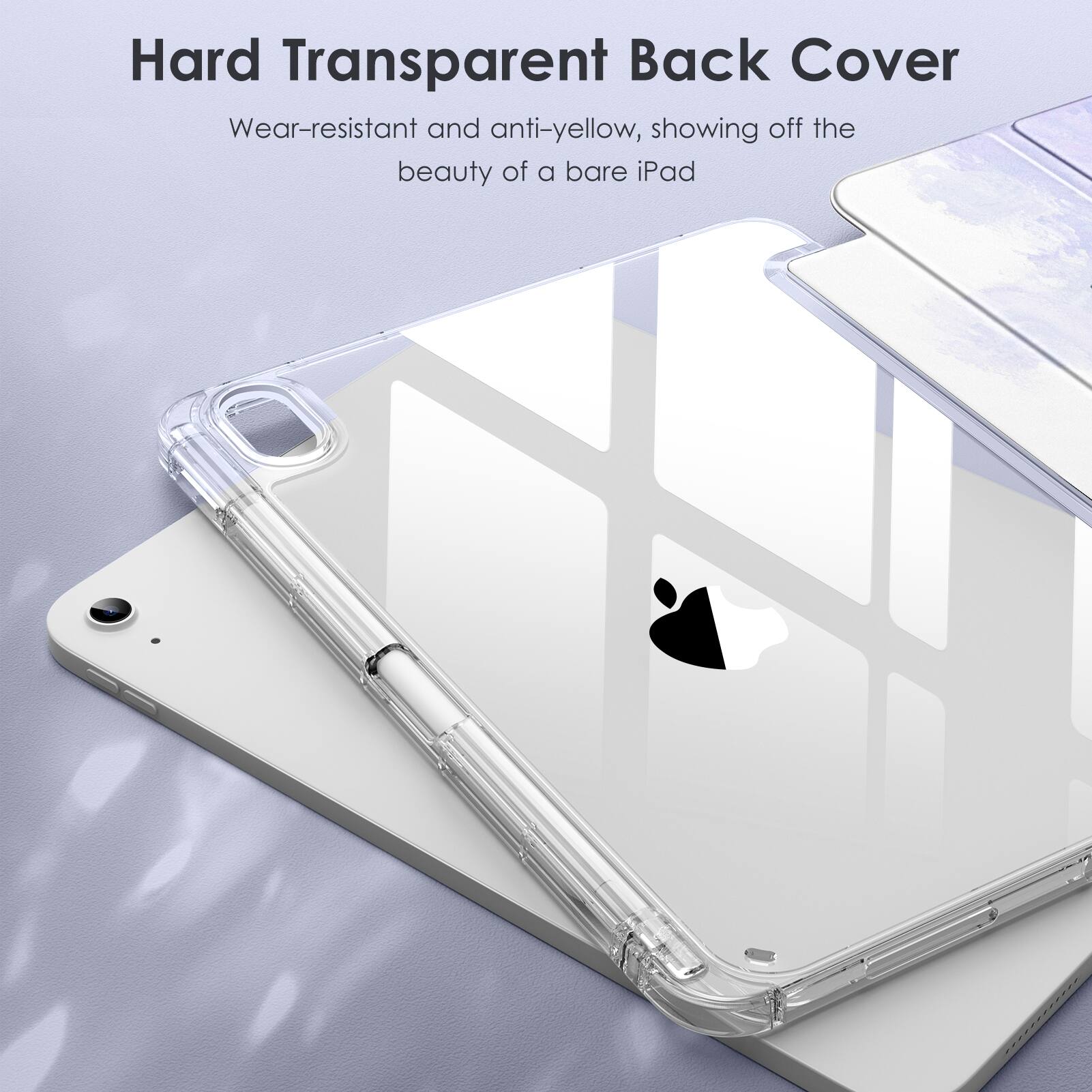 Hard Transparent Back Cover

Wear-resistant and anti-yellow, showing off the beauty of a bare iPad