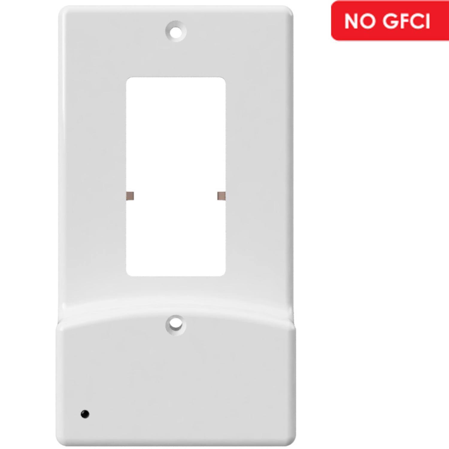 Left. Westek - Westek LumiCover White 1 gang Plastic Decorator USB Nightlight Wall Plate 1 pk - White.