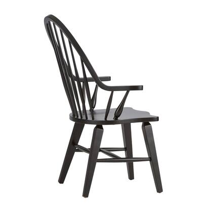 Front. Liberty Furniture Industries - Hearthstone Ridge Windsor Back Arm Chair - Black in Tobacco - Brown.