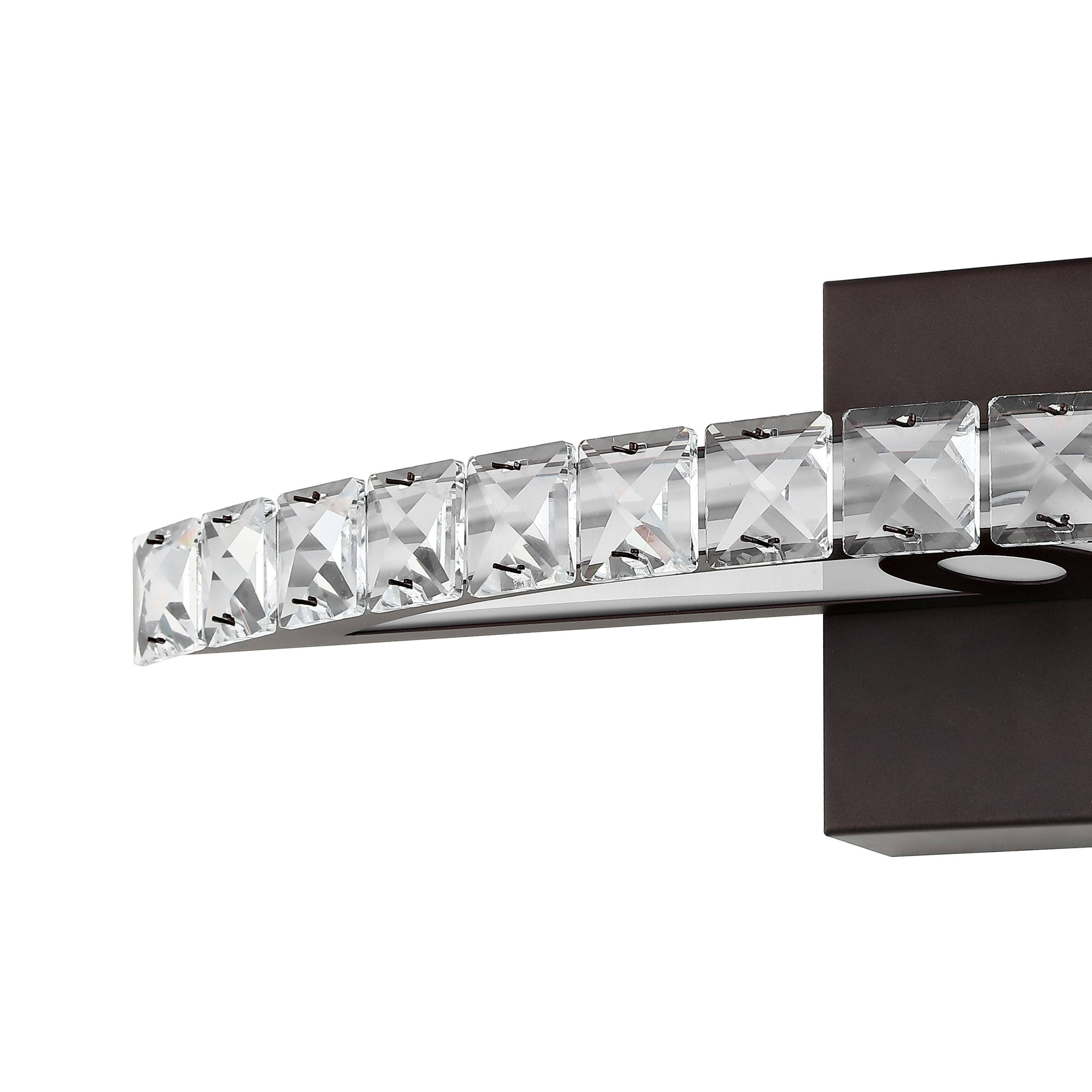 Alt View 4. Jonathan Y - Alyson 18" 1-Light Bohemian Industrial Iron/Acrylic Integrated LED Vanity Light, Oil Rubbed Bronze/Clear - Oil Rubbed Bronze/Clear.