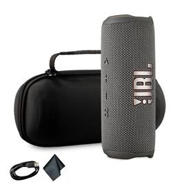JBL - Flip 6 Portable Bluetooth Speaker, deep bass, IPX7 waterproof, for home with Travel Case - Gray
