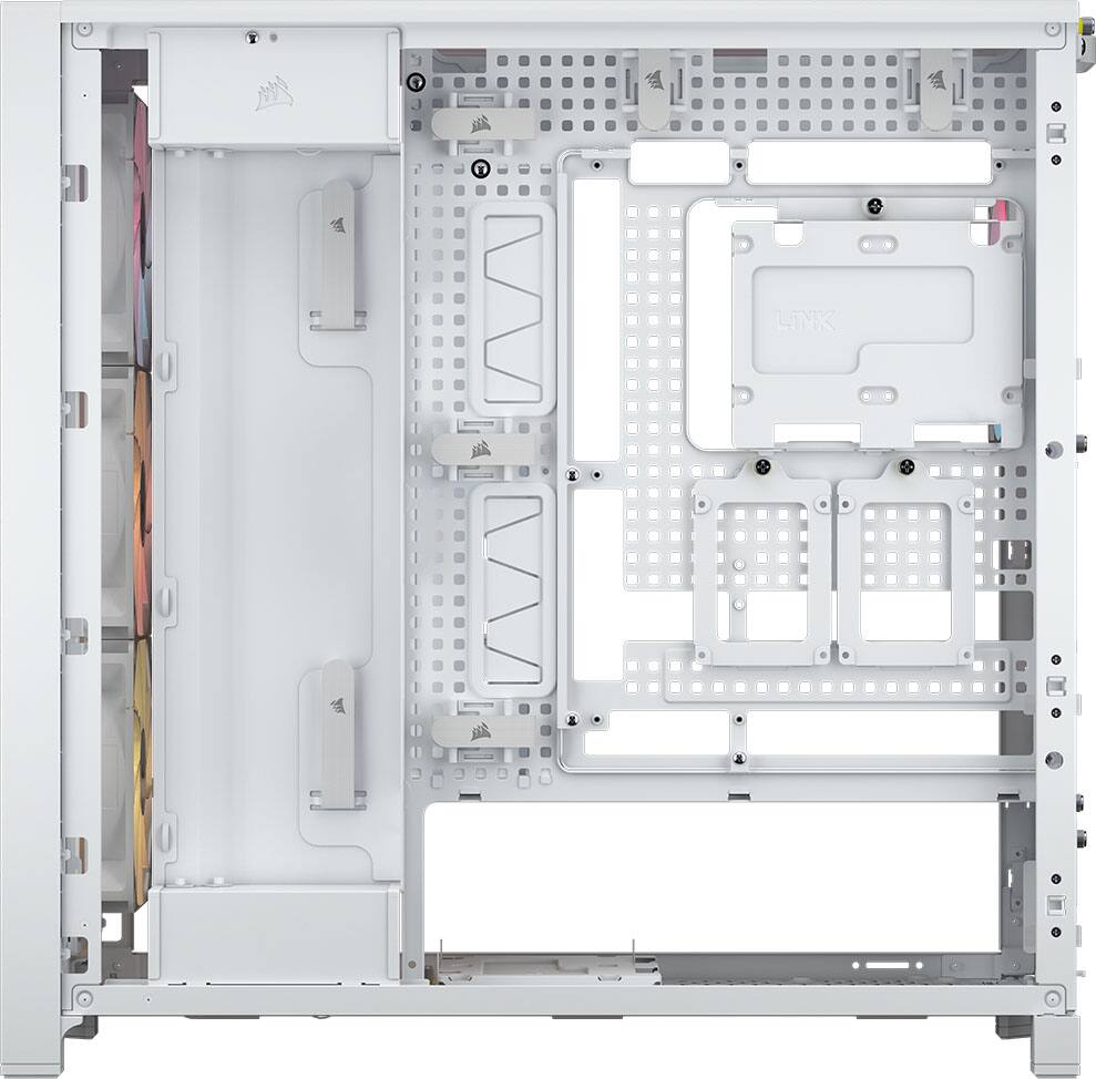 Alt View 2. CORSAIR - 5000D RS ARGB Mid-Tower Modular PC Case - White.