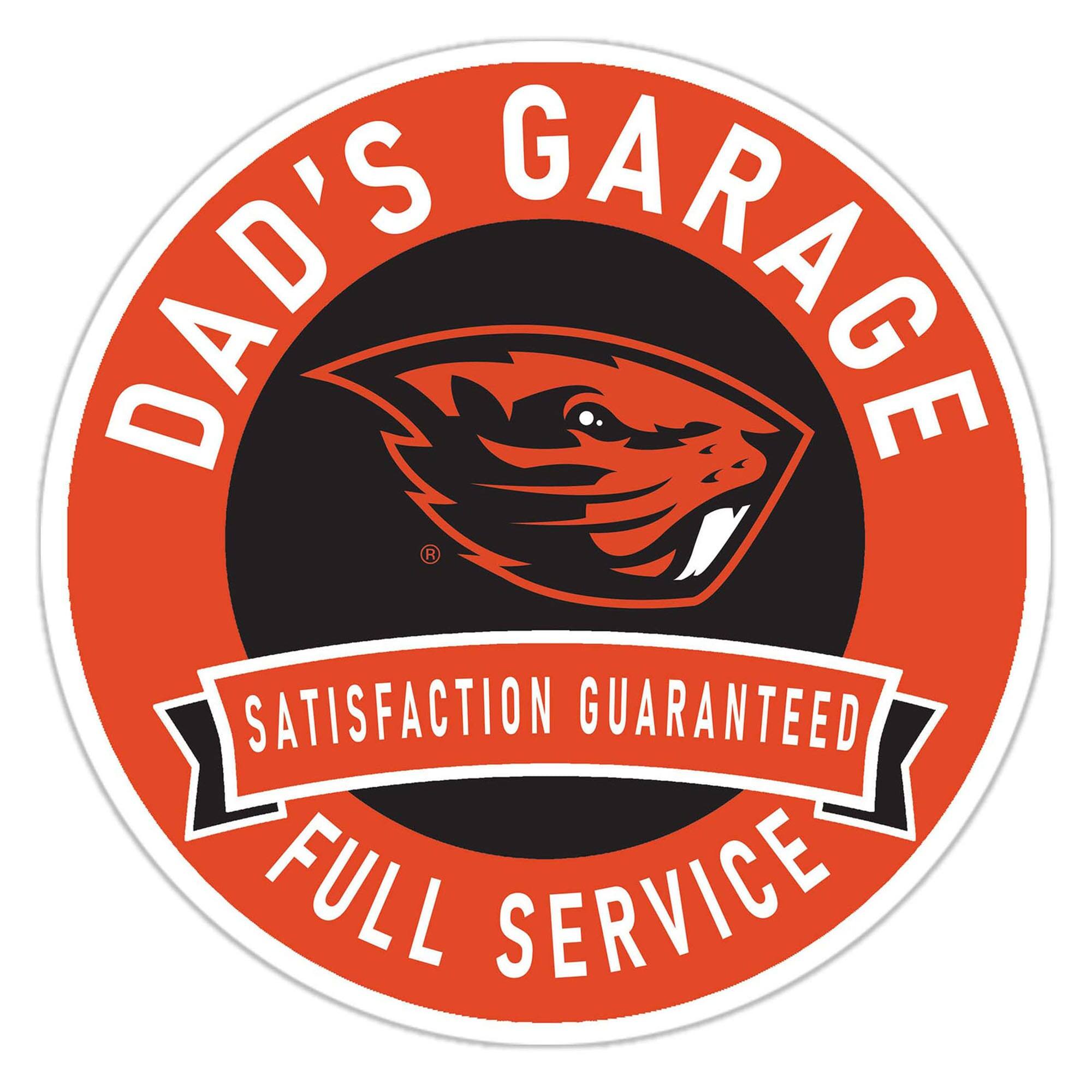 Oregon State Beavers 16" Dad's Garage Wood Sign