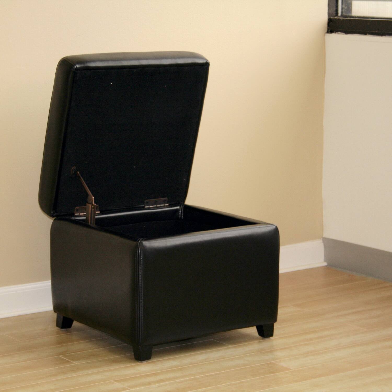 Baxton Studio - Full Leather Small Storage Cube Ottoman - Black price history on PriceWatchPro