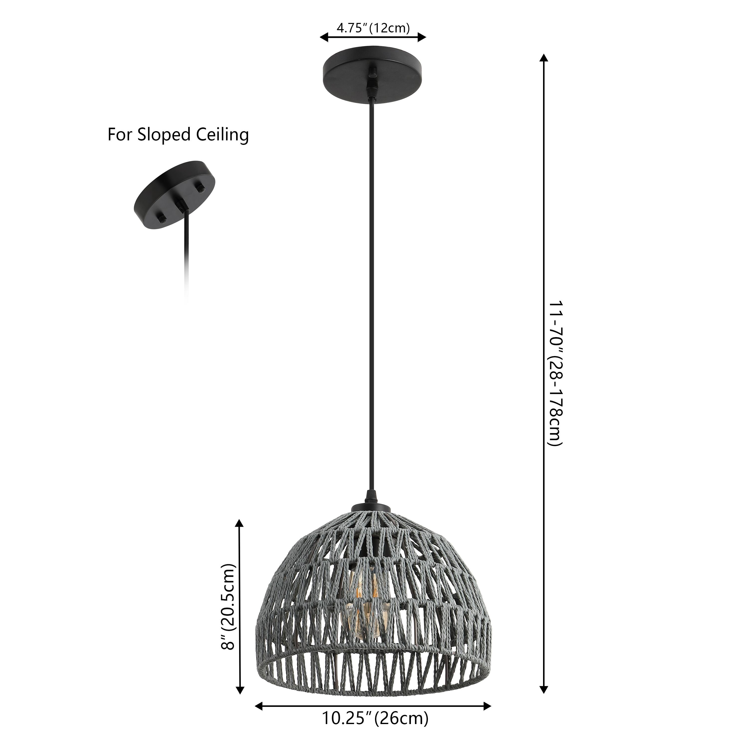 4.75" (12cm) For Sloped Ceiling  
8" (20.5cm)  
11-70" (28-178cm)  
10.25" (26cm)
