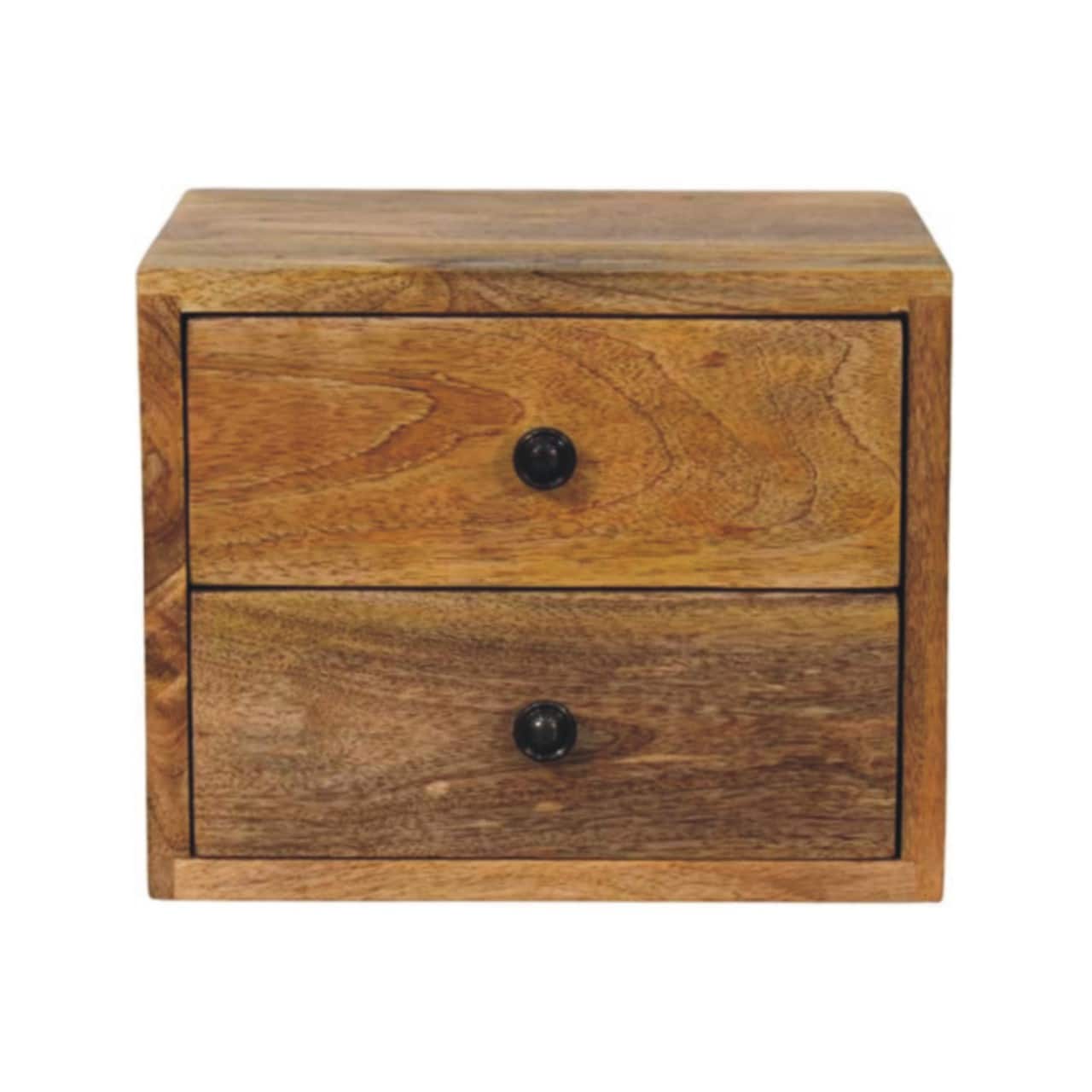 Artisan Furniture - Solid Wood Solis 2-Drawer -ish Wall Mounted Nightstand - Oak