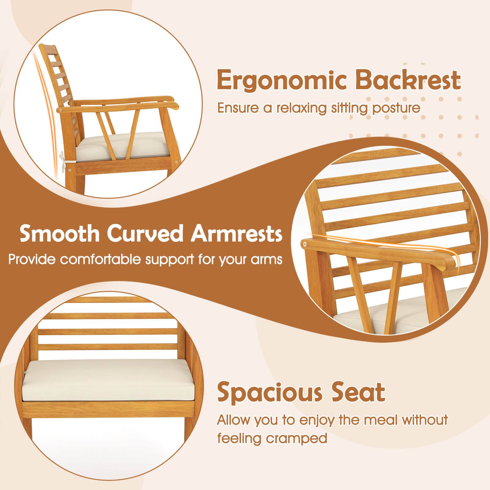 Ergonomic Backrest  
Ensure a relaxing sitting posture  

Smooth Curved Armrests  
Provide comfortable support for your arms  

Spacious Seat  
Allow you to enjoy the meal without feeling cramped