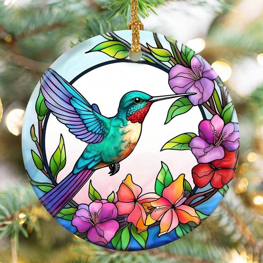 Humminbird Gradient Pattern Humminbird Live At Space - Hummingbird Ornaments Hanging Tree Holiday ...