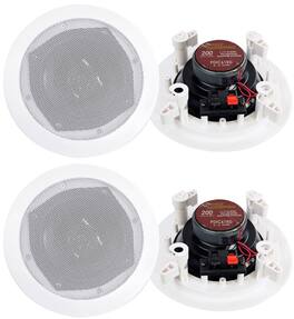 4) New PYLE PRO PDIC61RD 6.5'' 400W 2-Way In-Ceiling/Wall Speakers System - White