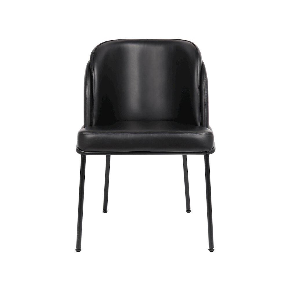 Alt View 2. Meridian Furniture - Jagger Black Vegan Leather Dining Chair, Set of 2 - Black.
