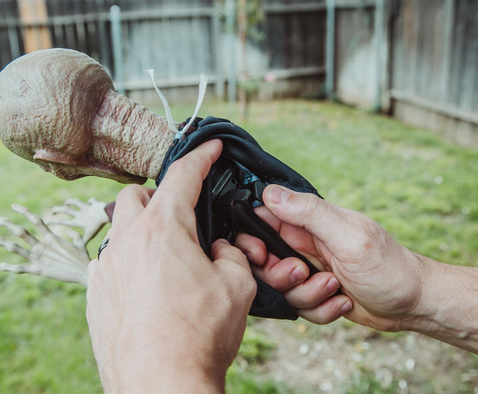 Alt View 5. Toynk - Horror Reachers Zombie 13-Inch Boxing Puppet Toy | Toynk Exclusive - Black.