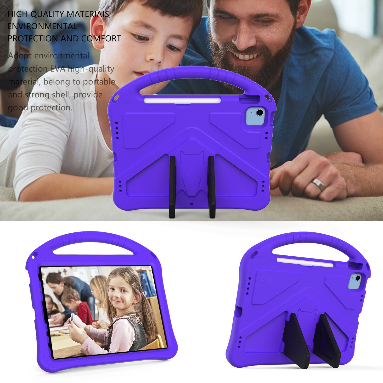 HIGH QUALITY MATERIALS, ENVIRONMENTAL PROTECTION AND COMFORT

Adopt environmental protection EVA high-quality material, belong to portable and strong shell, provide good protection.