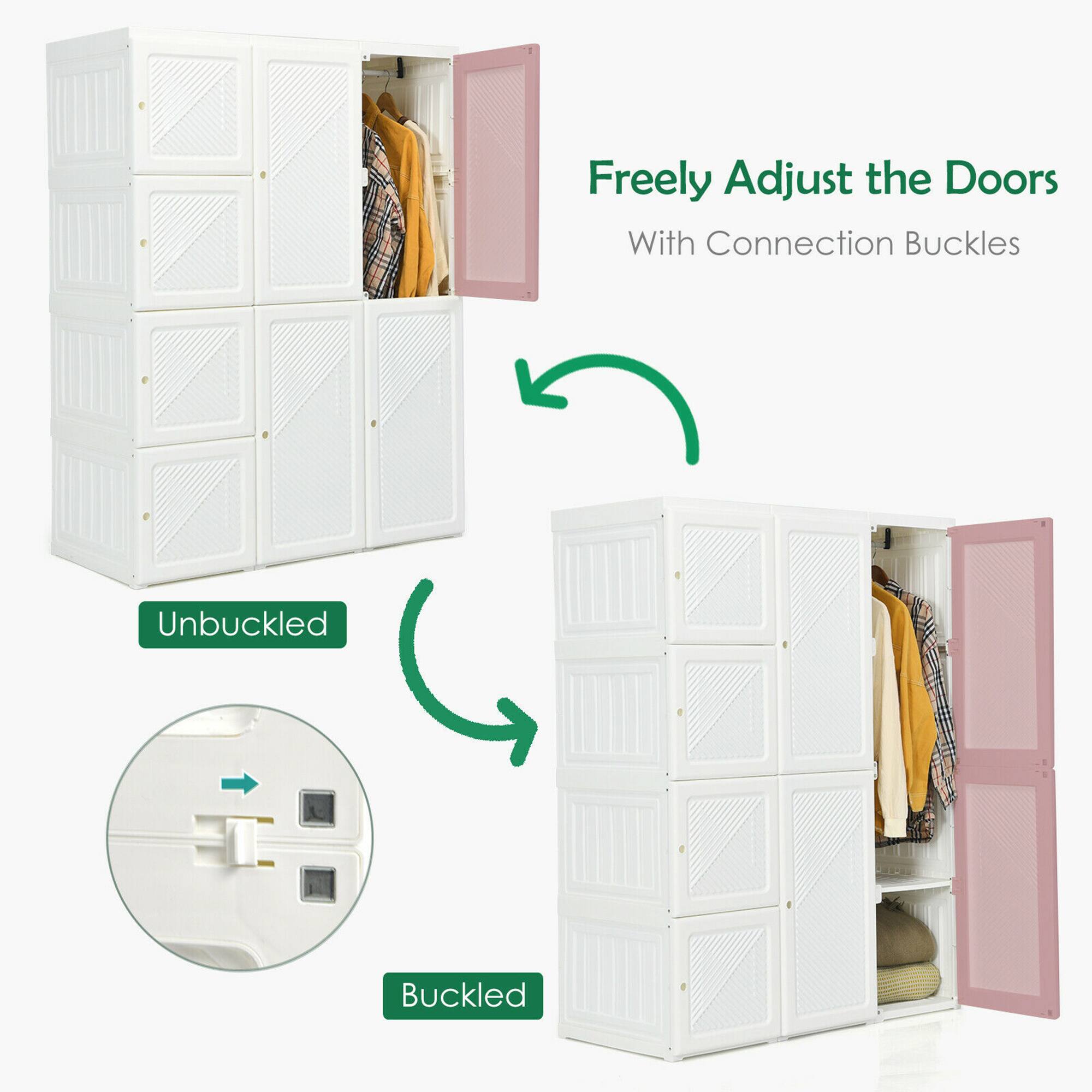 Freely Adjust the Doors  
With Connection Buckles  

Unbuckled  
Buckled