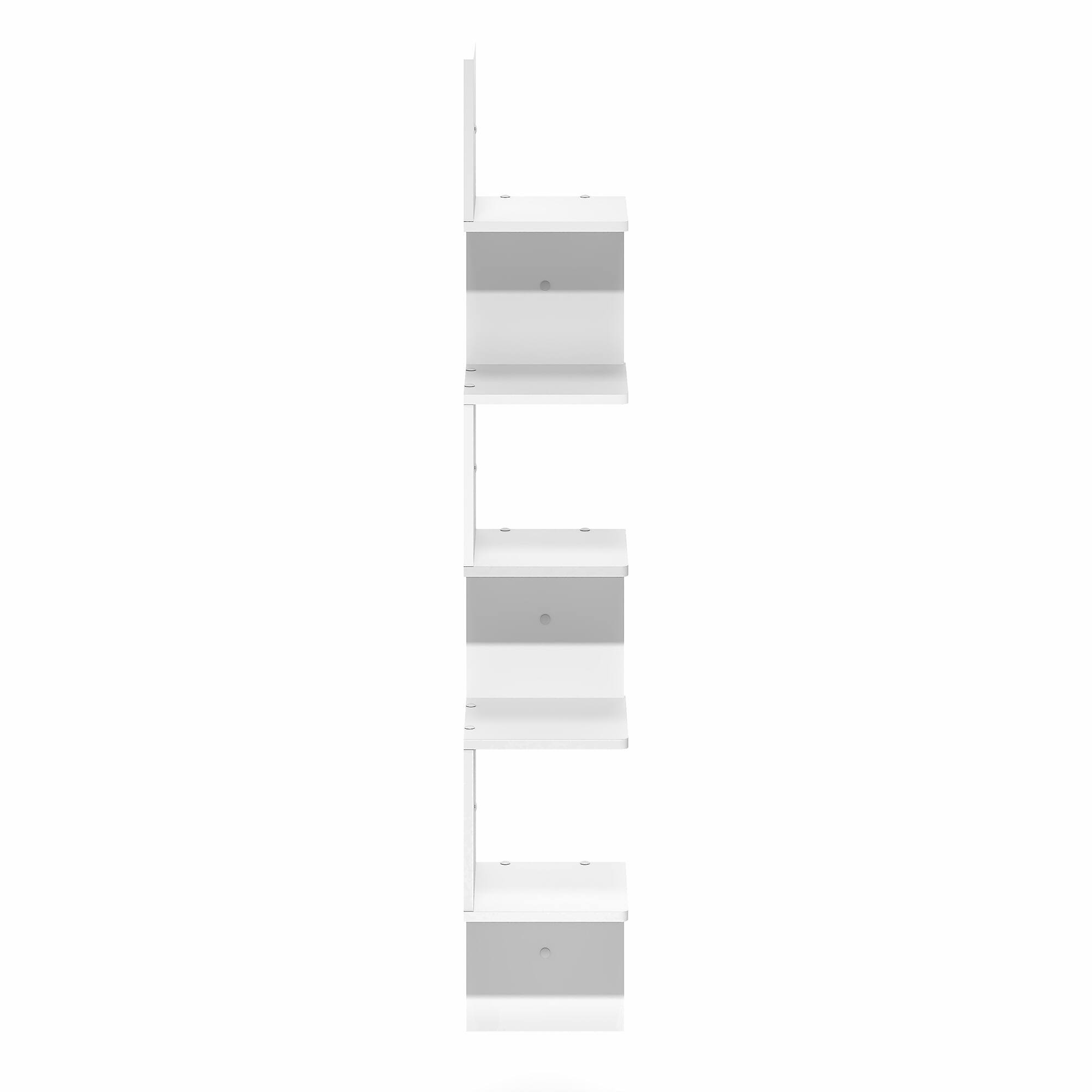 Alt View 5. Furinno - ROSSI Easy Assembly Corner Floating Shelves for Wall, Corner Square Wall Shelf, S-shape Radial Floating Book Shelf - White.