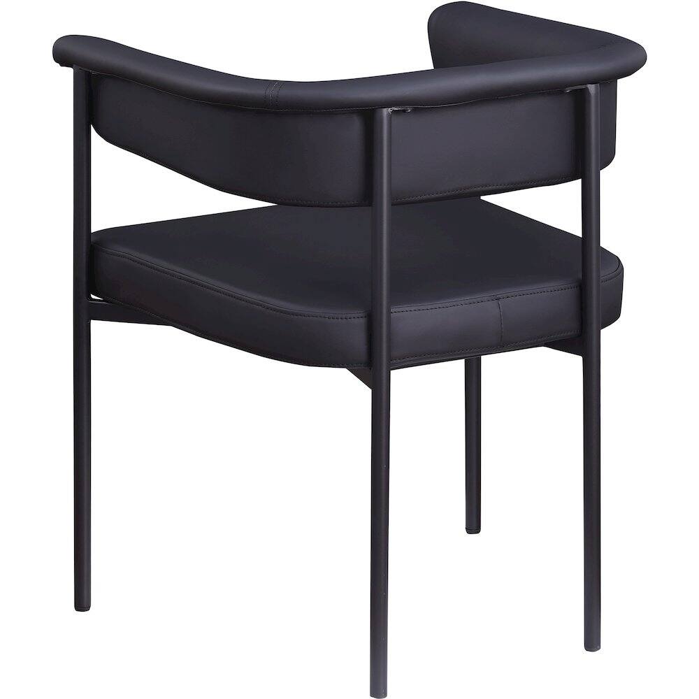 Alt View 4. Meridian Furniture - Malin Black Vegan Leather Dining Chair, Set of 2 - Black.