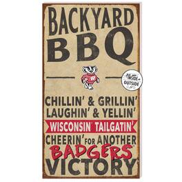Jardine - Wisconsin Badgers 11'' x 20'' Indoor/Outdoor BBQ Sign - Tan