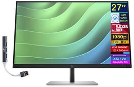 HP - E27 G5 27" FHD IPS Monitor, Anti-Glare, Flicker Free, VESA Mount, HDMI & DKZ Hub, Color (6N4E2AA#ABA) - Black/Silver