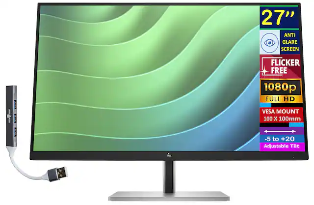 27" ANTI GLARE SCREEN FLICKER FREE TORM DOCKSTORM DOCK: 1080p FULL HD VESA MOUNT 100 X 100mm -5 to +20 Adjustable Tilt