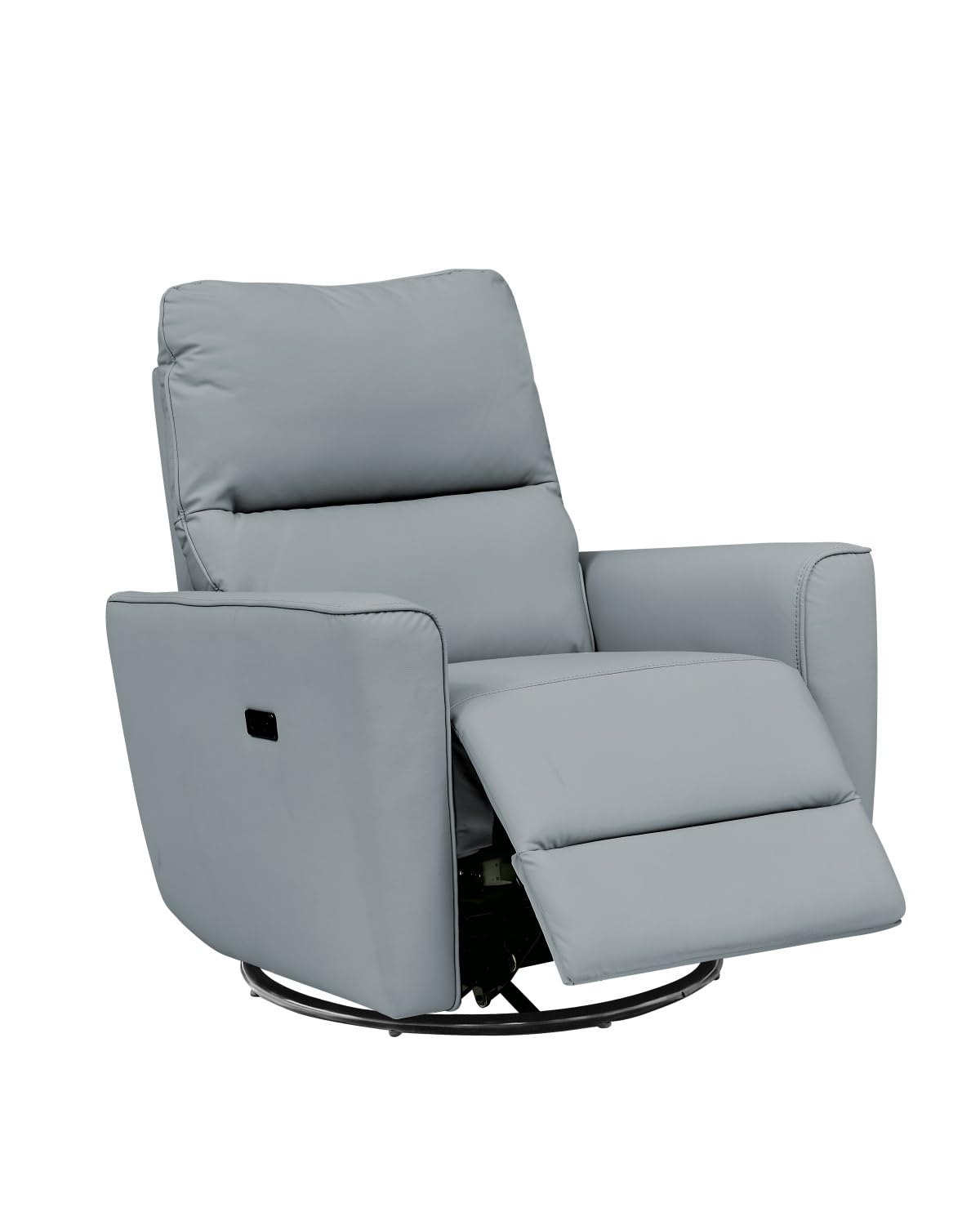 Alt View 1. Homhougo - Power Recliner Chair Swivel Rocking Glider PU Leather Upholstered Glider Recliner Nursery Chair - Gray.