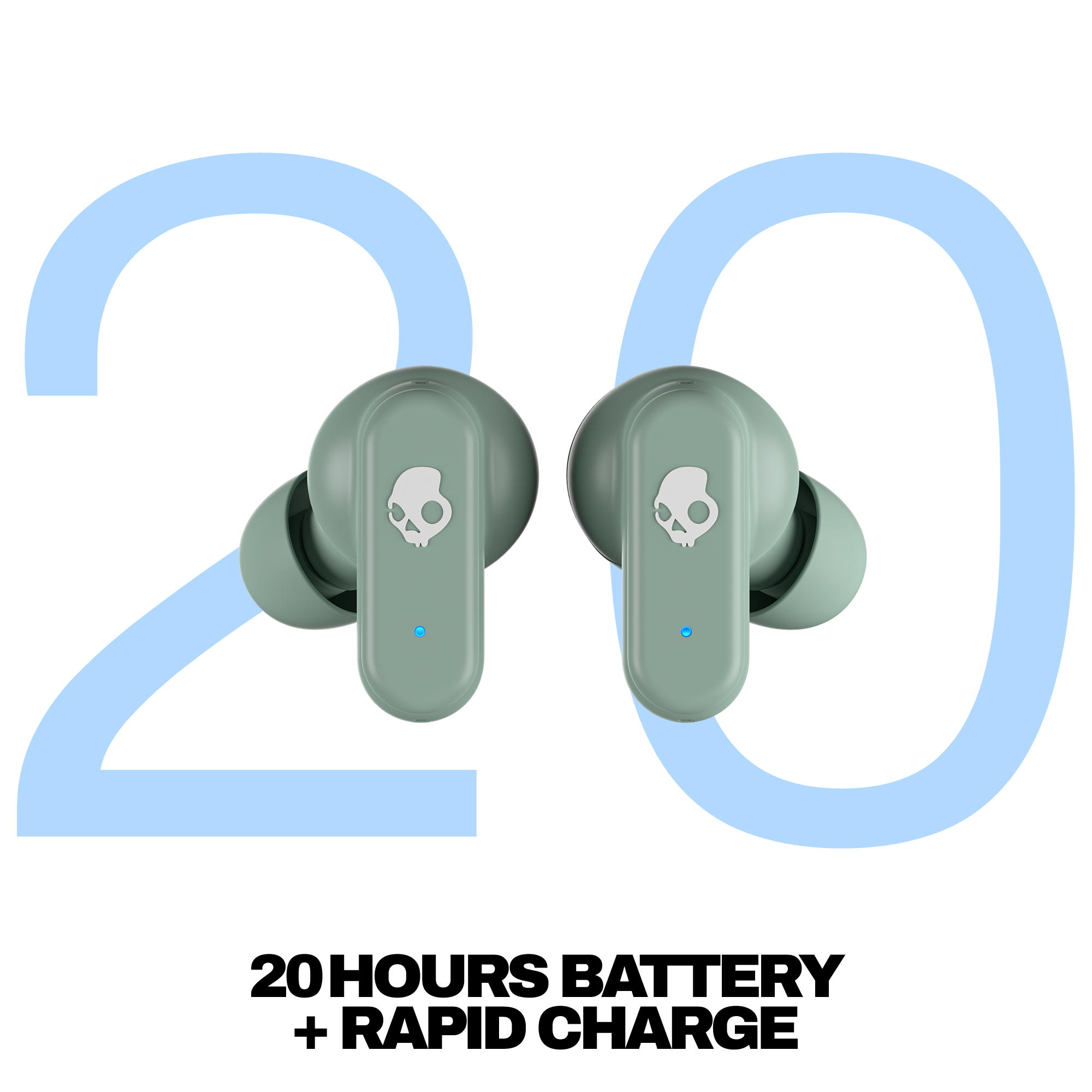 Alt View 4. Skullcandy - Dime 3 True Wireless In-Ear Earbuds - Preppy Sage.