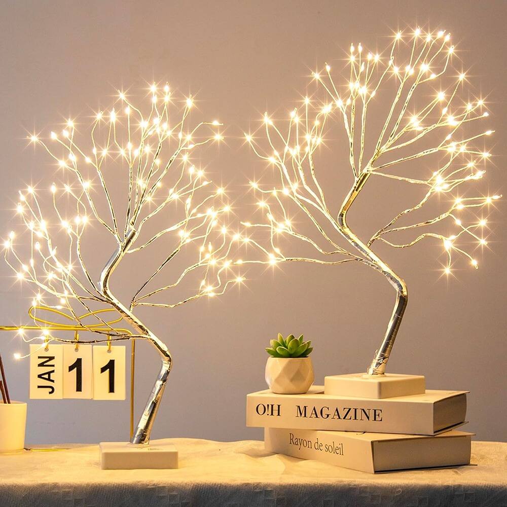 ACJPR - 2 Pcs Fairy Light Spirit Tree, 108 LED, Warm White, 9 Modes, Timer - Warm White Style: 2PK Christmas Trees