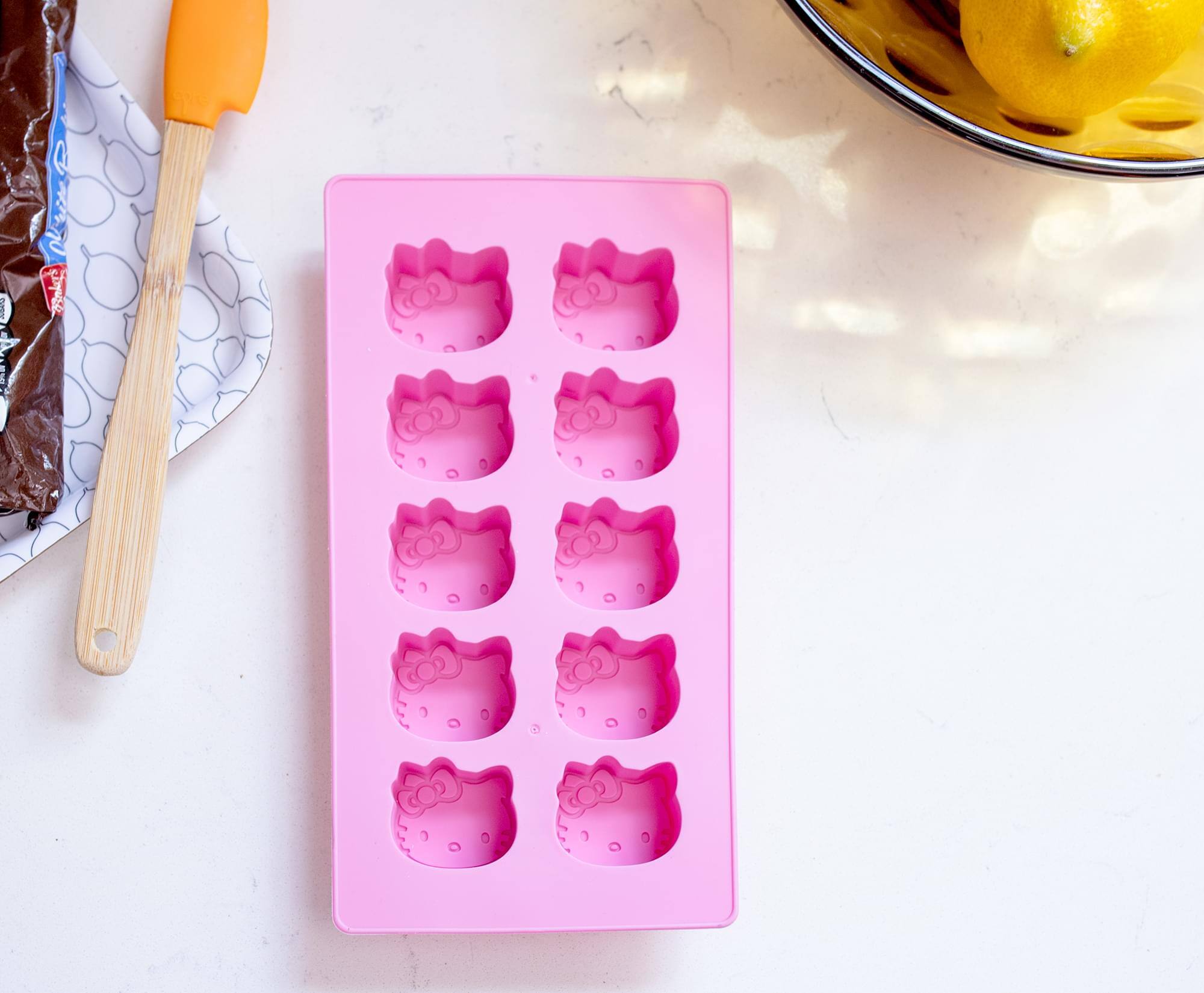 Alt View 10. Silver Buffalo - Sanrio Hello Kitty Silicone Mold Ice Cube Tray | Makes 10 Cubes - Pink.