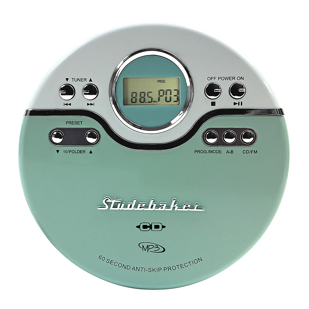 Studebaker Portable Player with FM Radio Green/White SB3703MW - Best Buy