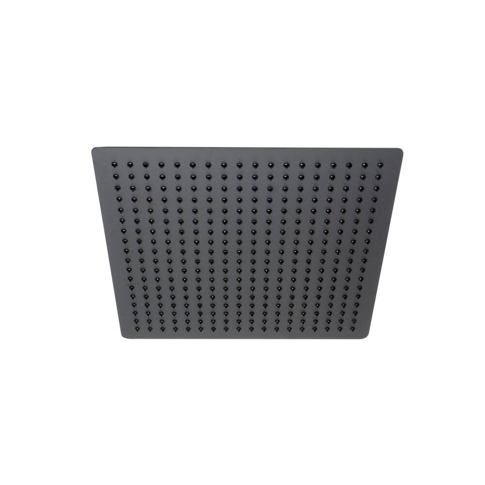 Left. Alfi - Matte Black Stainless Steel 16" Square Ultra-Thin Rain Shower Head - Black.