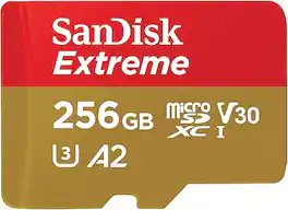 Extreme SDSQXAV-256G microSD 256GB UHS-I U3 V30 Write Up to 130MB/s Full HD & 4K SanDisk Extreme