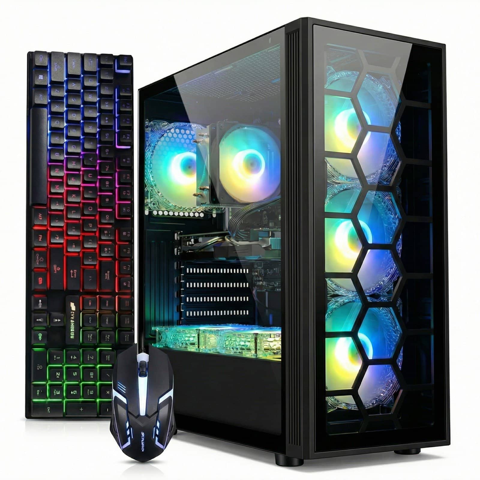 STGAubron - Gaming Desktop PC, Intel Core i7 up to 3.9G, GeForce GTX 1660 Super 6G, 32G RAM, 1TB SSD, WiFi 6, Win11H - Black