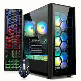 STGAubron - Gaming Desktop PC, Intel Core i7 up to 3.9G, GeForce GTX 1660 Super 6G, 32G RAM, 1TB SSD, WiFi 6, Win11H - Black