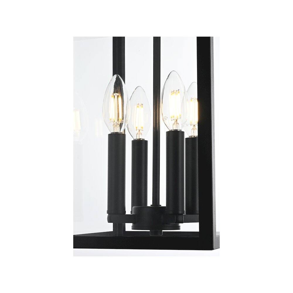 Alt View 2. Elegant Lighting - Sheridan 7 inch Outdoor Pendant in Black - Black.
