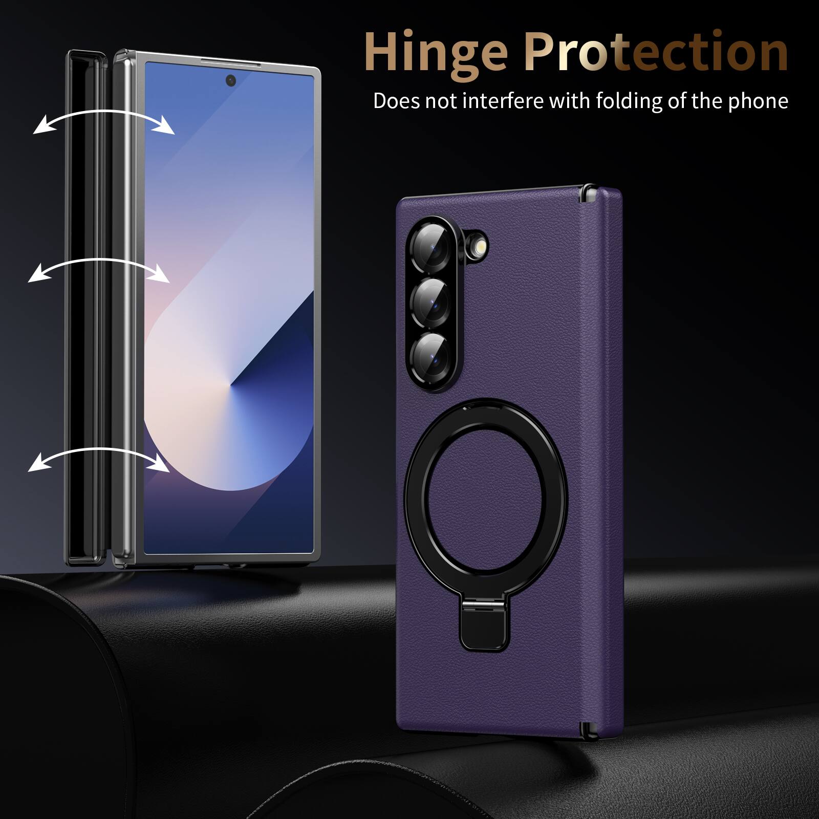 Hinge Protection  
Does not interfere with folding of the phone