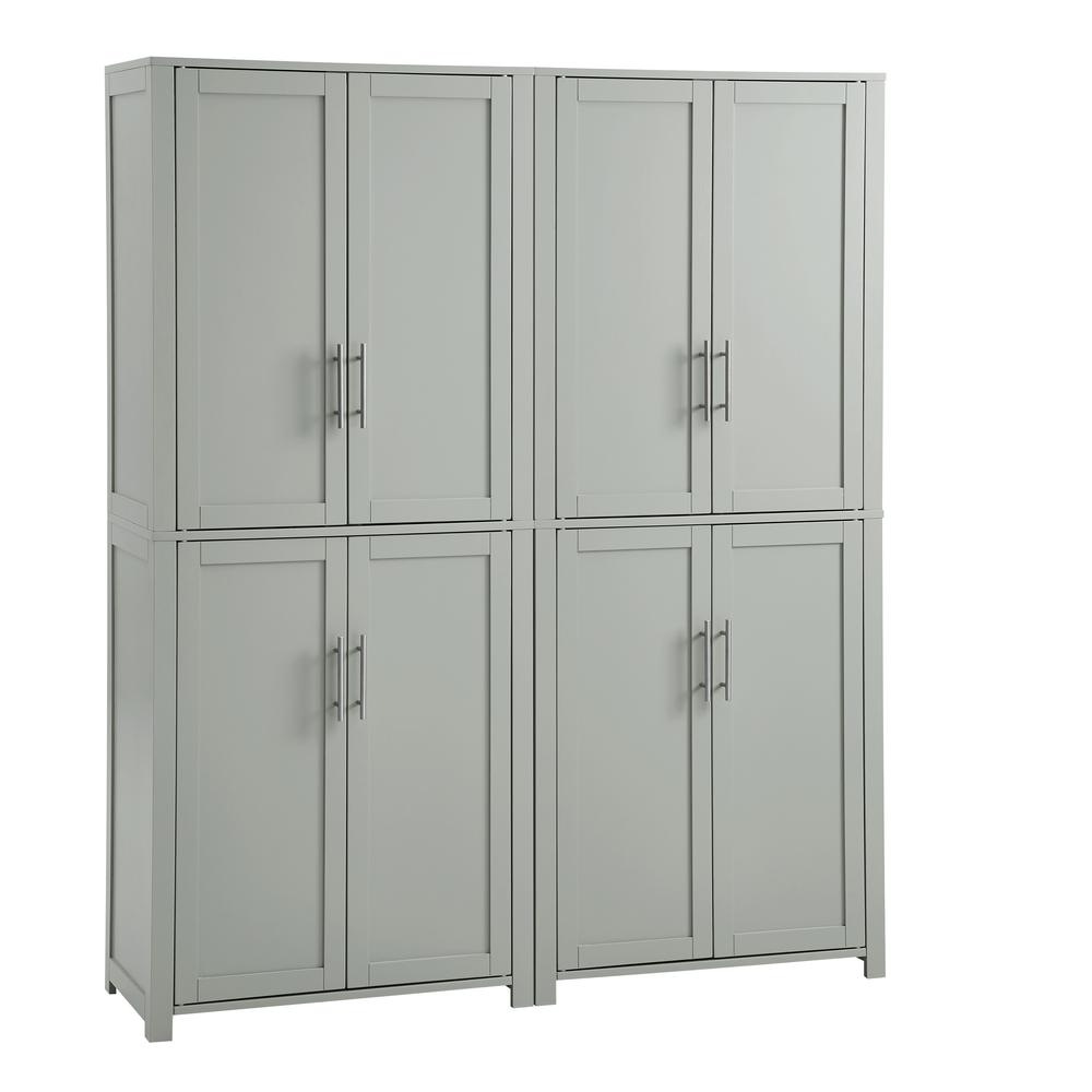 Alt View 6. Crosley Furniture - Savannah 2-Piece Kitchen Storage Pantry Set - 2 Pantries - Gray.