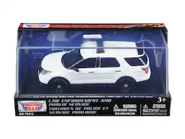 2015 Ford Police Interceptor Utility 1/43 Diecast Model Car by Motormax - Plain White